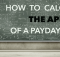 How to Calculate APR of a Payday Loan